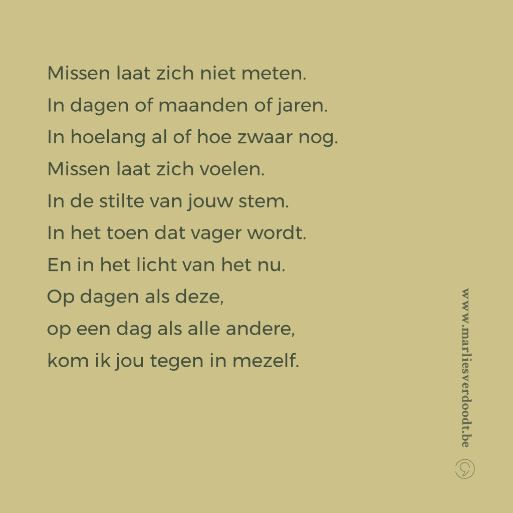 poëtische tekst missen