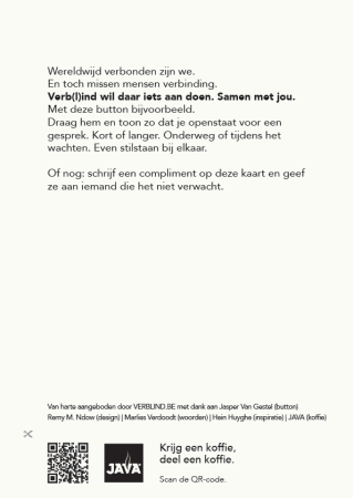 verb(l)ind postkaart-Achterkant verbindende teksten voor organisaties - postkaart verb(l)ind